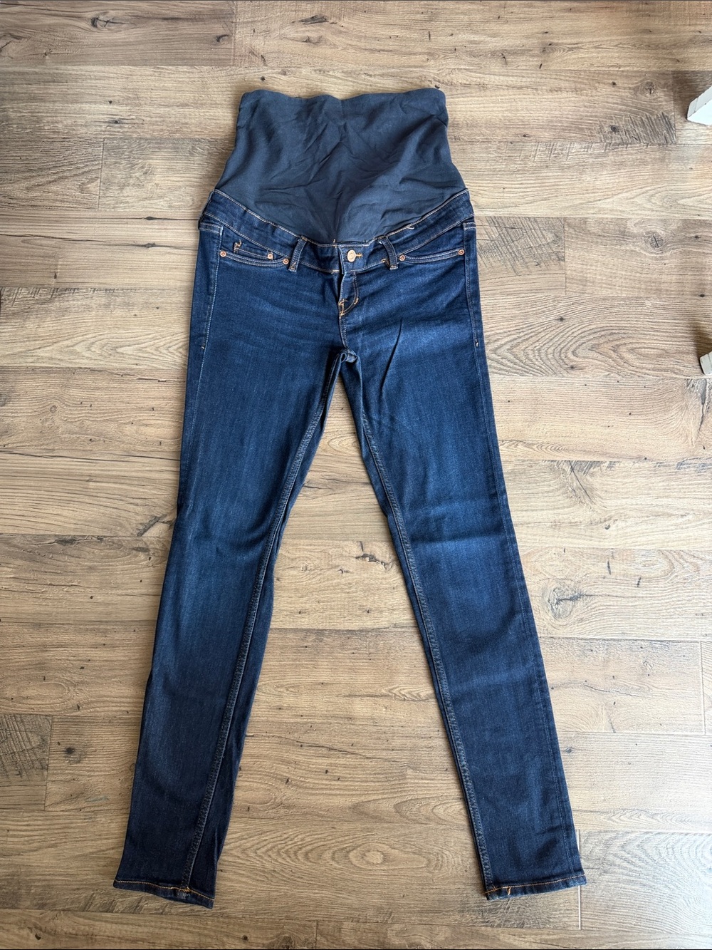 H&M Maternity Dark Blue Skinny Jeans with Overband